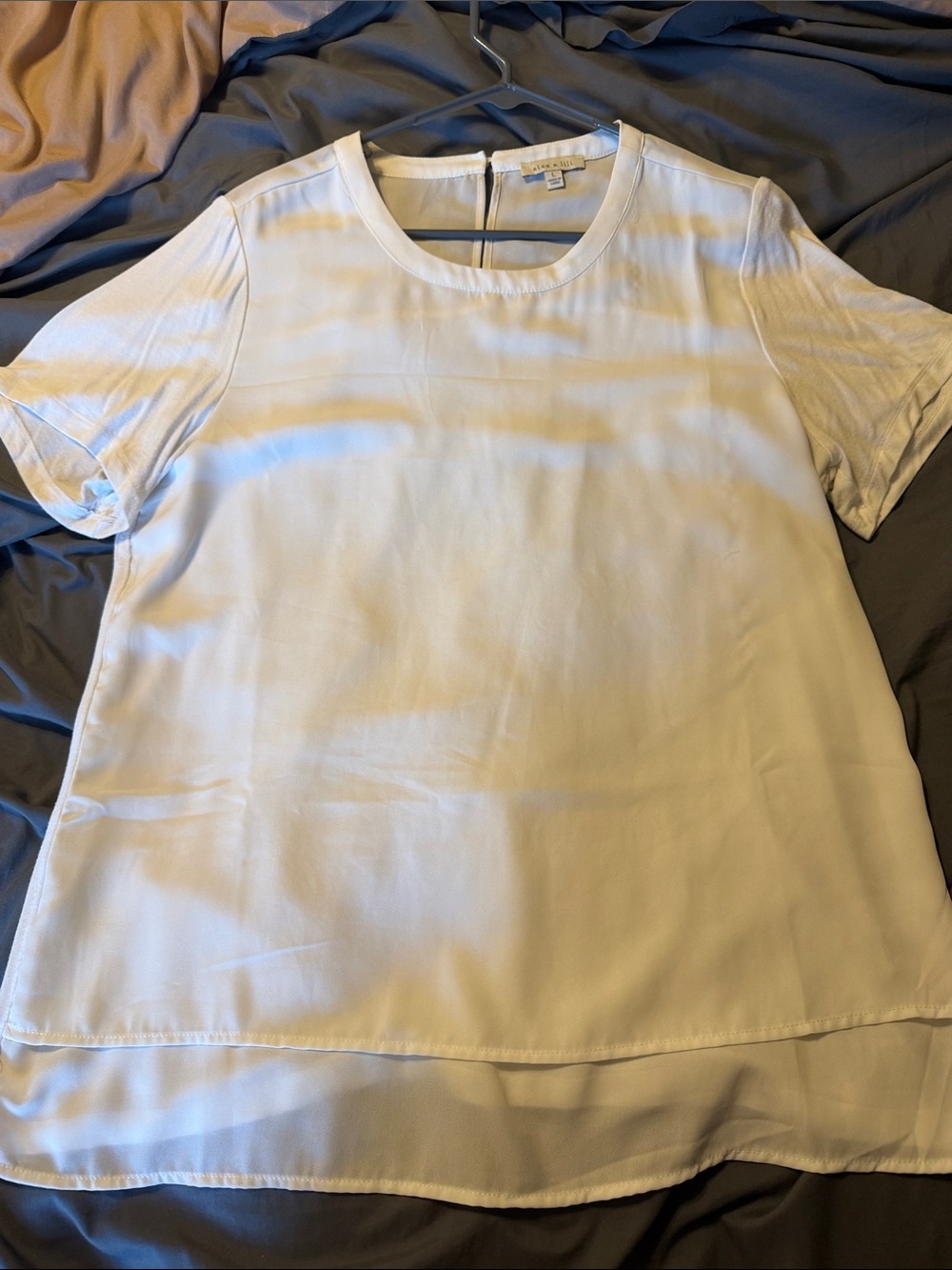 Classic White Layered Short-Sleeve Blouse by